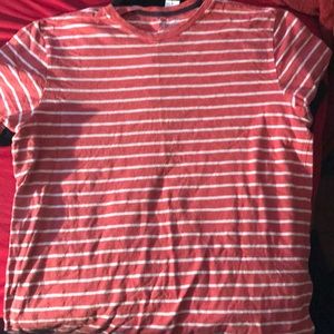 Orange white striped Thrifted Shirt